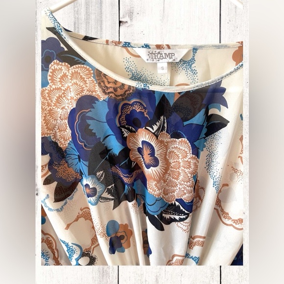 Tramp Womens Sheer Floral Kimono Blouse Top Tie Back Size Small Y2k Boho - Picture 3 of 7
